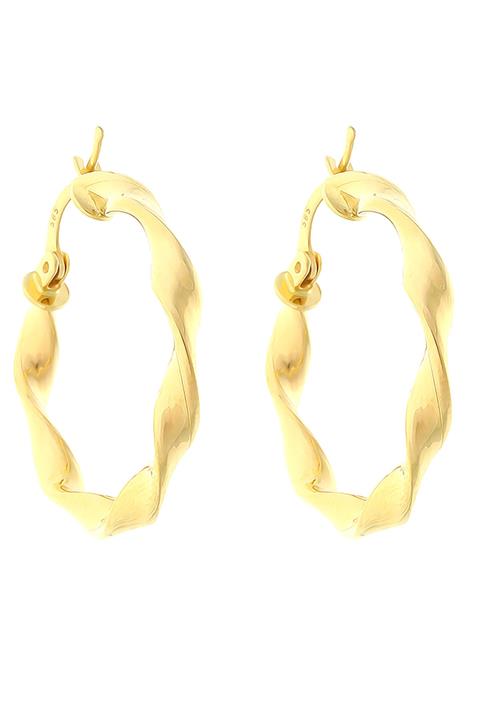 MOOM MÜCEVHERAT Kadın 14 Ayar Altın 2.5 Cm Italyan Burgulu Halka Küpe