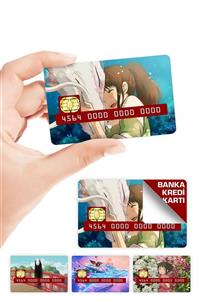 ZipZap Spirited Away Ruhların Kaçışı Ghibli Miyazaki Kredi Kartı Kaplama Sticker 4 Adet