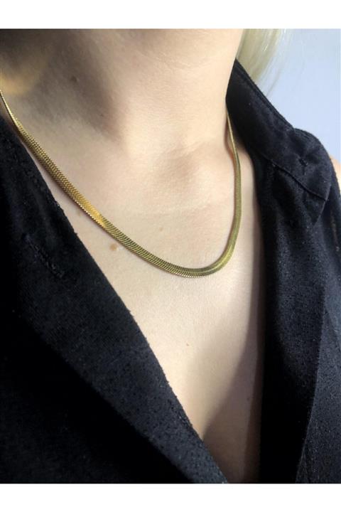 İlda Tasarım Italyan Zincir Kolye Çelik Gold Kararmaz