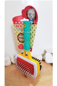 miski alem Pet Brush Kedi Köpek Tarağı Sarı