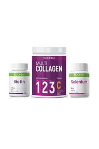 Voonka Hidrolize Kollajen (tip I, Iı, Iıı) Ve Vitamin C Içeren Takviye Edici Gıda 300 Gr+ Biotin + Selenyum