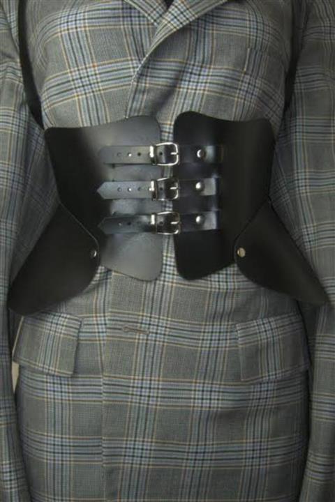 Sweet Demon Kadın Üç Tokalı Deri Korse Kemer Siyah