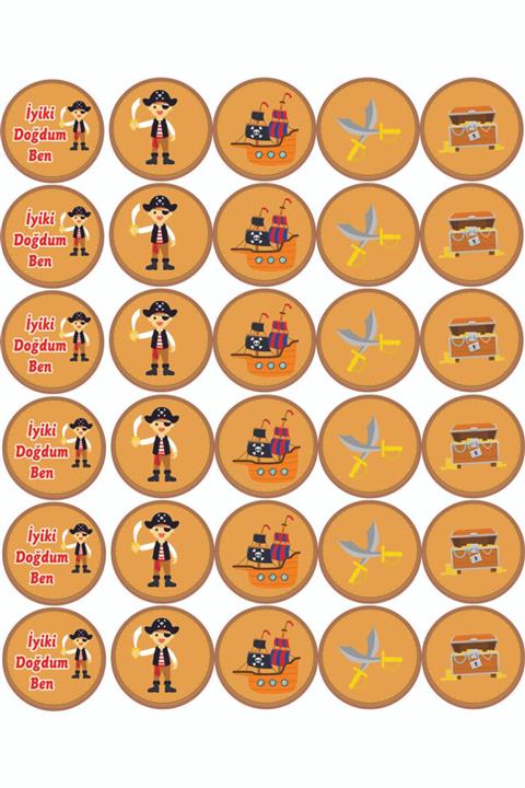 LİDER OFSET MATBAA REKLAM Korsan Temalı Doğum Günü Kürdan 30 Adet