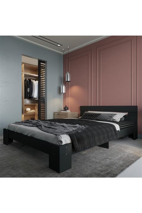 MobilyaFırsat Ideal Çift Kişilik Modern Karyola 160x200 A32-a32-4 Antrasit