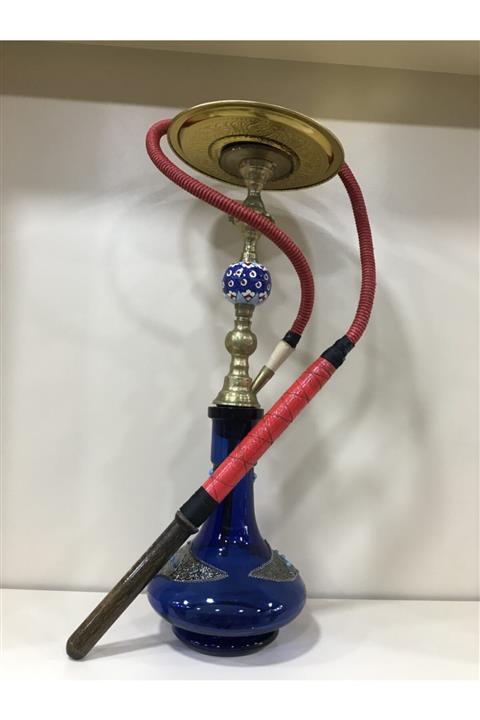 msg Izmir Taşlı Özel Döküm Kahveci Nargile Seti Mavi