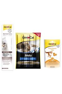 Gimcat Malt Paste Kedi Macunu 100 Gr + Sticks Somonlu 20 Gr + Multi Vitamin Tabs 40 Gr Kedi Ödülü