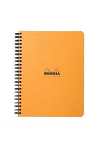 Rhodia Rhodıa 160x210mm A-5 Yandan Spiralli Kareli Defter Turuncu Kapak