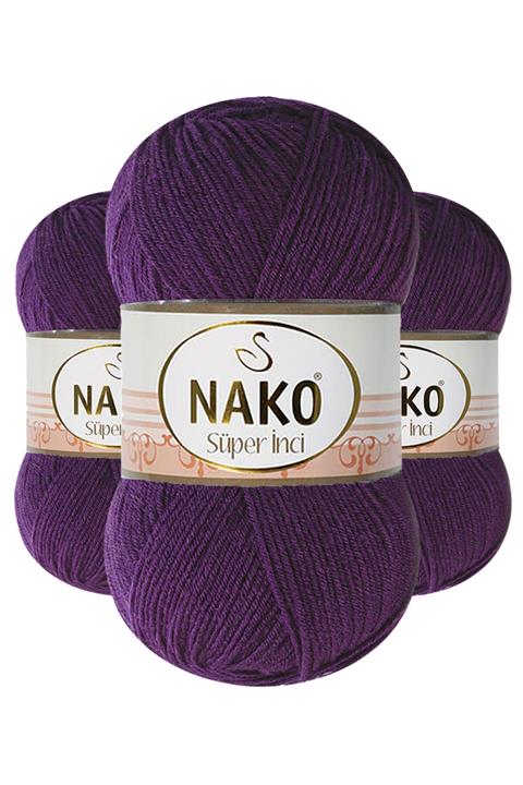 NAKO Süper Inci 3260 (MOR) El Örgü Ipi/yünü 1 Adet