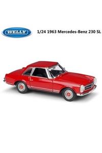 WELLY 1963 Mercedes Benz 230sl 1/24 Ölçek Model Araba -kırmızı