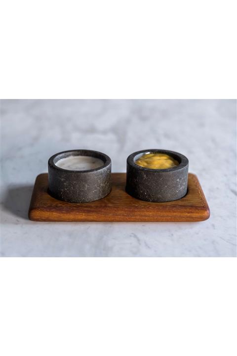 Mat For Home Ahşap Iroko Bazalt Sosluk 2li