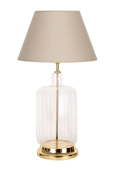 Vinner Rouen Gold Ayaklı Modern Özel Tasarım Cam Abajur - Krem