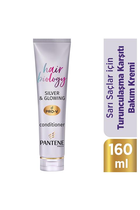 Pantene Hair Biology Turunculaşma Karşıtı Saç Bakım Kremi, Sarı Saçlar İçin Mor Şampuan Sonrası, 160ml