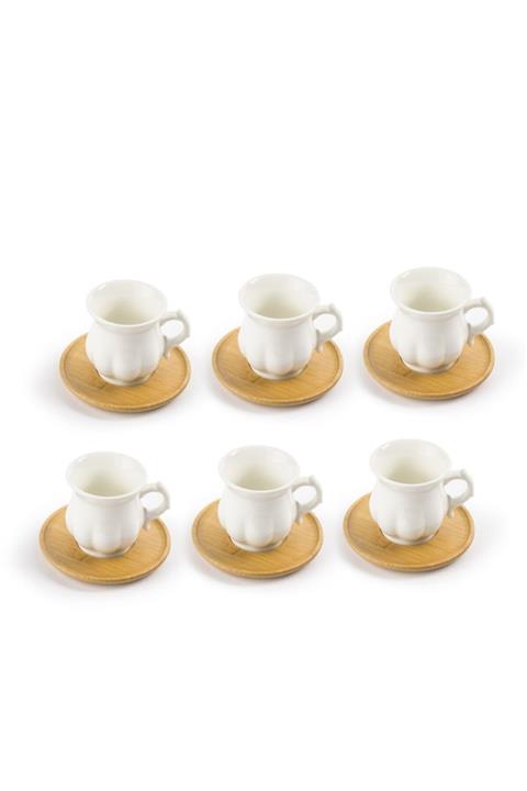 ntrendfirsat Solare Bambu Tabaklı Kahve Fincan Takımı