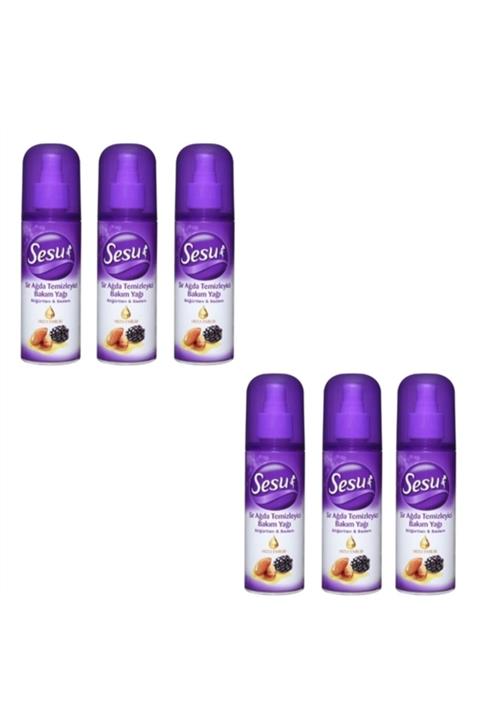 Sesu Sir Ağda Temizleyici Bakım Yağı Böğürtlen ve Badem 6x150ml
