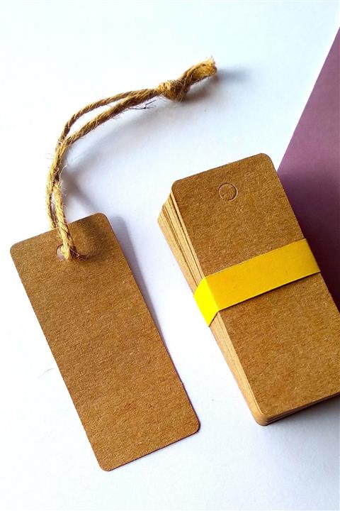 Dekorden Kraft Etiket, 3x7 Cm. 100 Adet