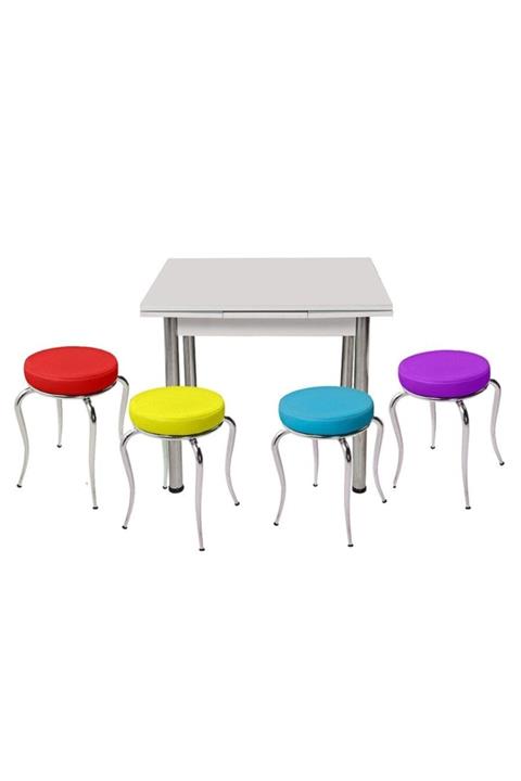 Evistro Ahşap Mutfak Masa +4 Tabureli-