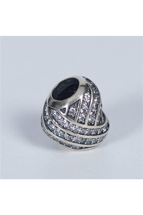 Nur Silver Tam Taşlı Kalp Charm