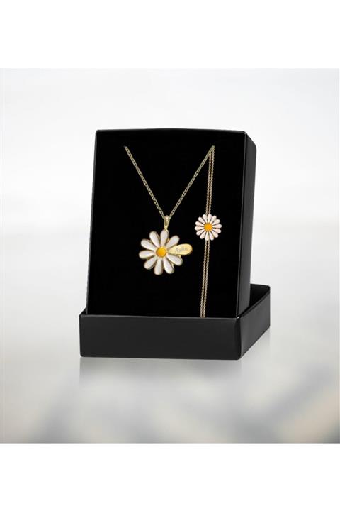 BK Kişiye Özel Isimli Papatya Kolye ve Bileklik Set