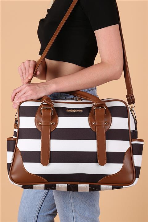 MY Collection Siyah 7030 Zebra Anne Bebek Deri Bakım Çantası