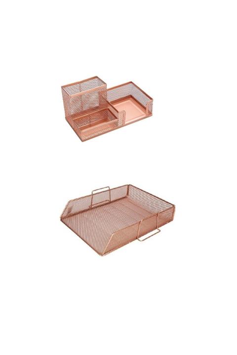 Pyrus Rose Gold Masa Üstü Düzenleyici 2'li Set