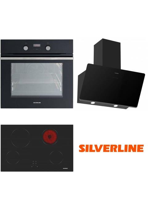Silverline Siyah Cam Ankastre Set Bo6209b02 - Vc5338b01 - 3457 Soho 80 Cm
