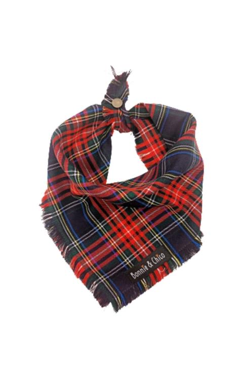 Bonnie&Chico Lacivert Ekose Köpek Bandana Small Beden