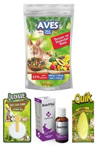 AVES Tavşan Hamster Ginepig Yem Vitamin Ve Bakım Seti 750 gr