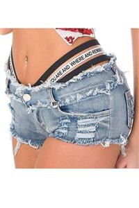 Merry See Bel Lastik Detaylı Denim Kot Şort