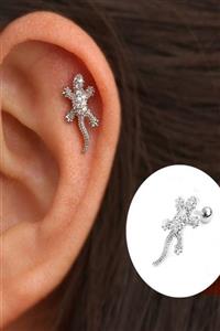 Mor Gümüş Kertenkele Kıkırdak Helix Piercing