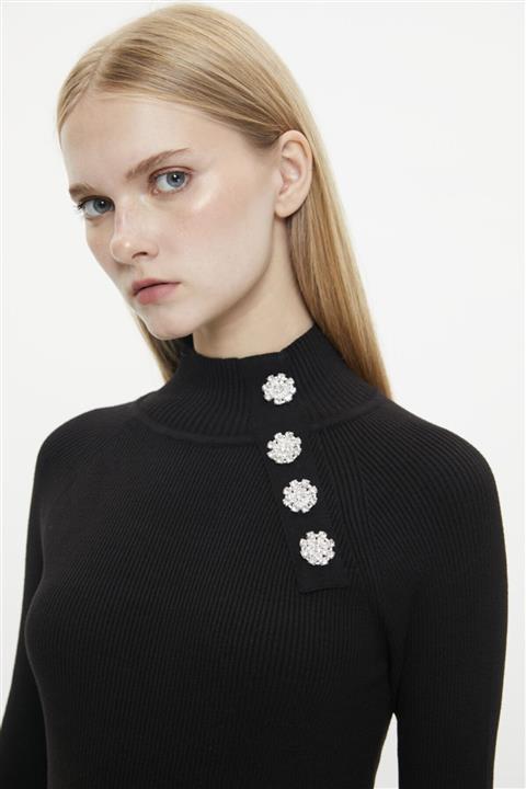 adL Kristal Taşlı Triko Kazak