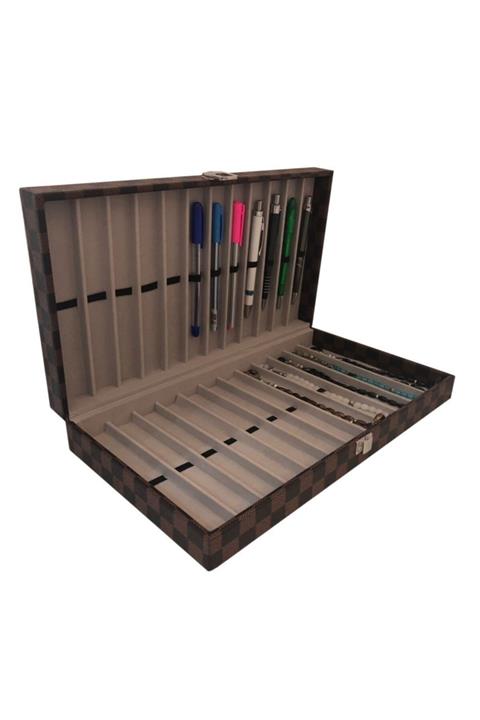 standmarket Tesbih Ve Kalem Kutusu Ithal 24'lü Dama Desen