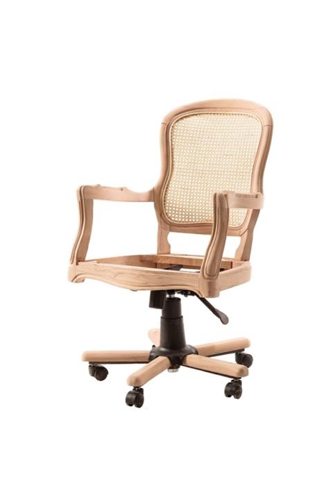 roys Ahşap 5520 Masif Ham Hasırlı Klasik Dönebilen Sandalye