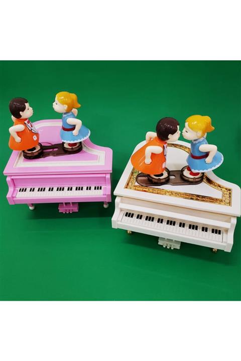 Tailanur Piyano Tasarımlı Öpüşen Aşıklar Müzik Kutusu