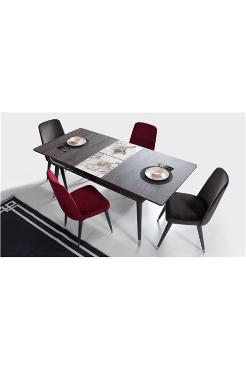 Evimo Kahverengi Yemek Masası Takımı