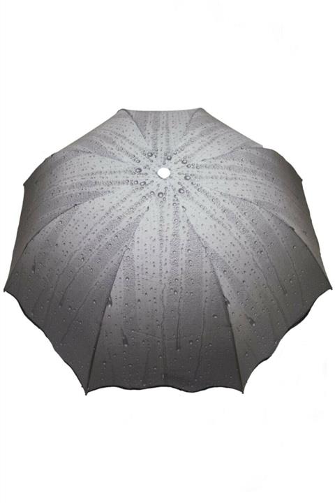 pazarshops Lüx Kırılmaz Kadın  Yağmur Damla Desenli Ekonomik Katlanabilir Şemsiye