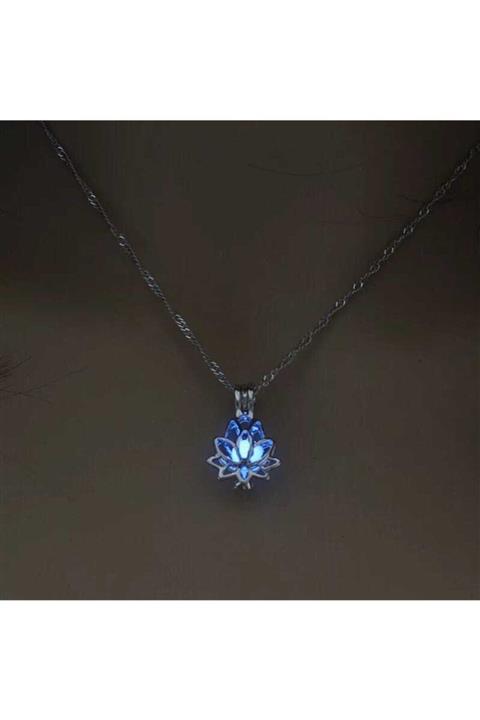 miss trend Kadın Lotus Çiçeği Parlayan Kolye S1