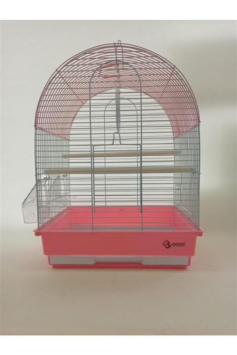 Dayang 2 Kapılı Davul Kuş Kafes 35x28x46 Cm Pembe