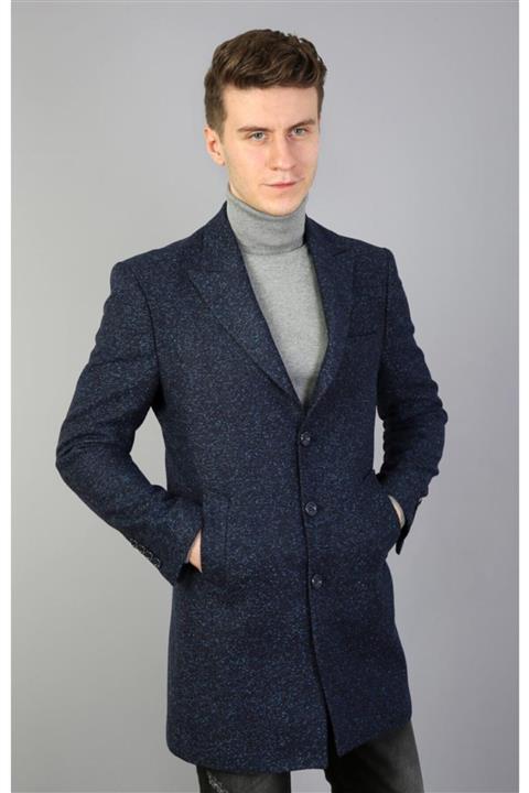 Cesur Erkek Lacivert Slim Fit Palto