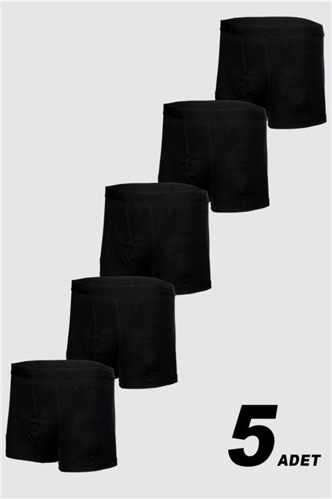 Line Smart 5'li Erkek Siyah Pamuklu Likralı Boxer