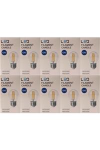 Led Flament Candle G 45 Sarı Işık 10 Lu Paket