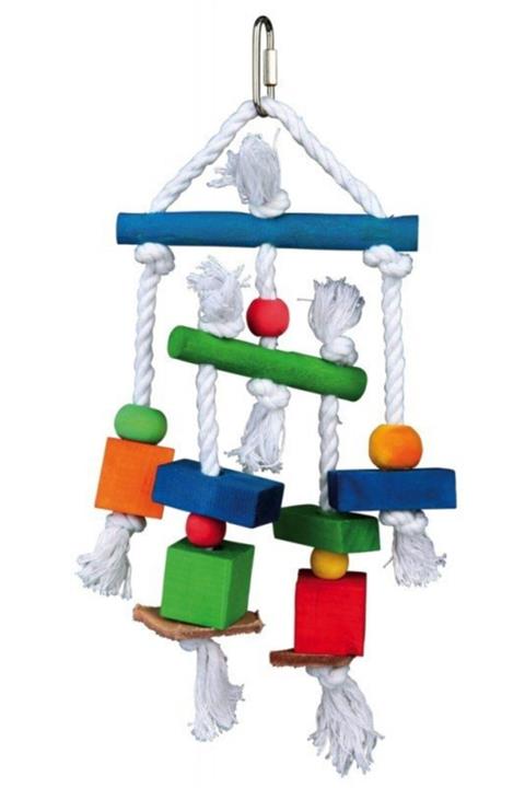 Trixie Kuş Oyuncağı, Ahşap, Ipli Ve Derili, 24 Cm