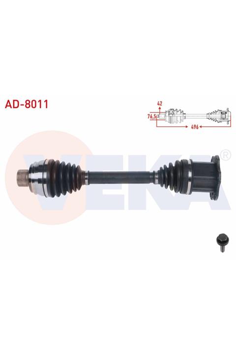 ünlü oto Komple Aks Sol-sag On Uzunluk 496mm Audı A6 2.0 Tdı- 2.0 Tfsı - 3.0 Tdı 2010-/ A