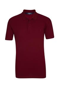 SÜVARİ Erkek Bordo Battal Beden Polo Yaka T-shirt