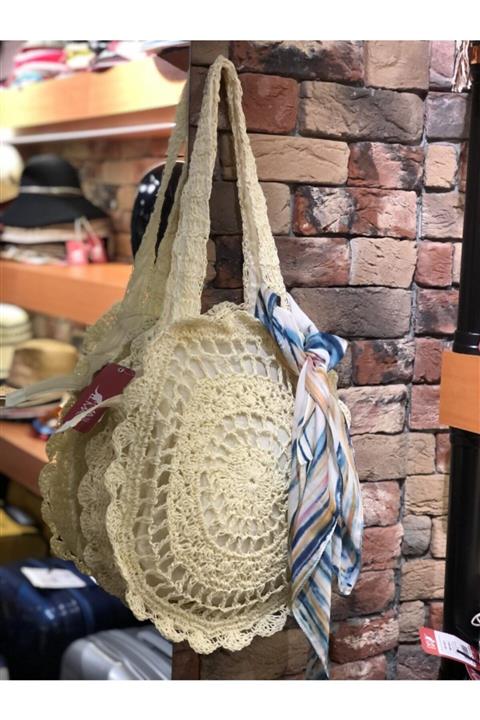 Mamasorbatti Kadın Krem Hasır Çanta