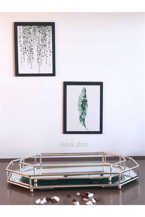İAMOKSTORE Prizma Aynalı Dekoratif Tepsi