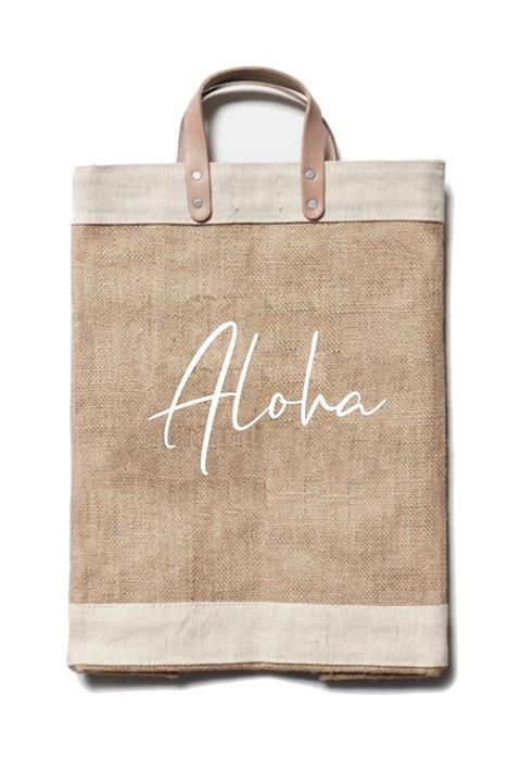 Moncvas Aloha Beyaz Jüt Hasır Tote El Çantası