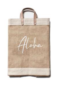 Moncvas Aloha Beyaz Jüt Hasır Tote El Çantası