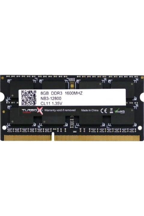 DTS Teknoloji Turbox 8gb Ddr3 1600mhz Cl11 Uyumlu Notebook Ram