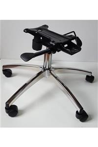 YILDIZSİT Büro Koltuğu Yıldız Ayağı Çift Kollu Kuyruklu Mekanizma Krom Pistonlu Çap 70 Cm