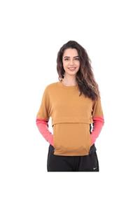 Nike W Nk Thrma Sphr Top Sd Kadın Sweatshirt Turuncu